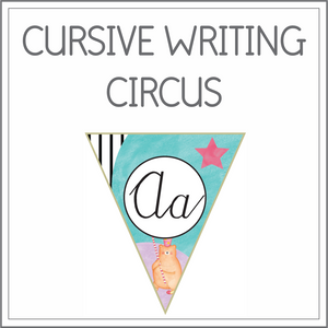Cursive writing flags - circus