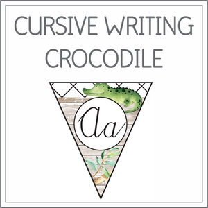 Cursive writing flags - crocodile