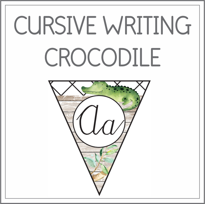 Cursive writing flags - crocodile