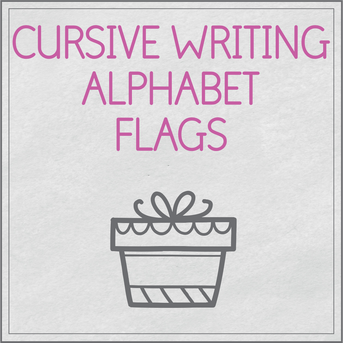 Cursive writing alphabet flags