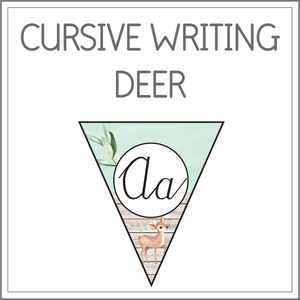 Cursive writing flags - deer