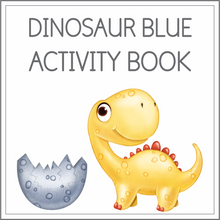Load image into Gallery viewer, Dinosaur blue themed activity book

