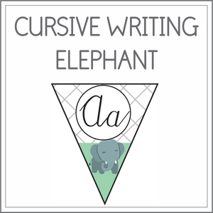 Cursive writing flags - elephant