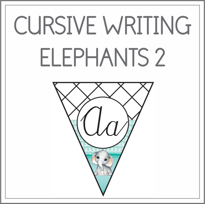 Cursive writing flags - elephants 2