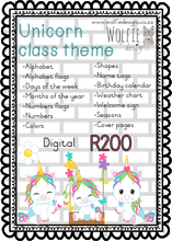 Load image into Gallery viewer, Class theme - unicorns

