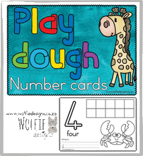 Load image into Gallery viewer, Play dough number cards
