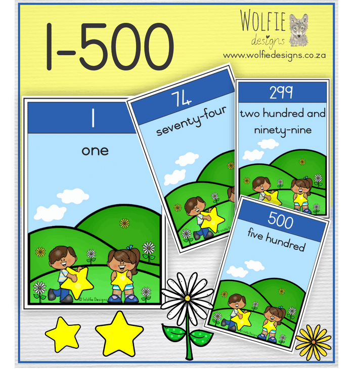 1-500 Number cards