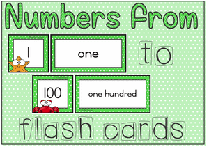 1-100 Flash cards