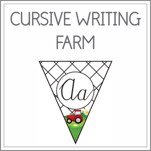 Cursive writing flags - farm