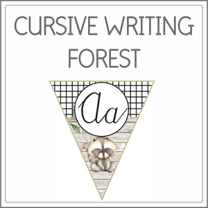 Cursive writing flags - forest