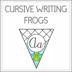 Cursive writing flags - frogs