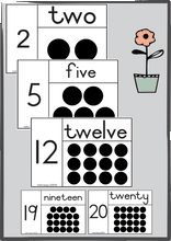 Load image into Gallery viewer, Number cards black dots
