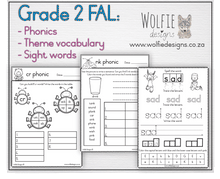 Load image into Gallery viewer, Grade 2 FAL phonics, sight words
