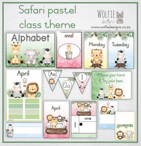 Class theme - Safari pastel animals