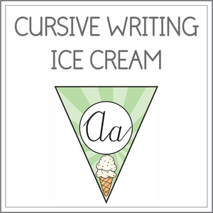 Cursive writing flags - ice cream