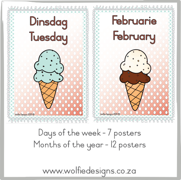 Months and days posters - Ice cream