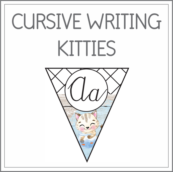 Cursive writing flags - Kitties
