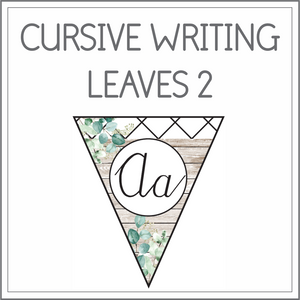 Cursive writing flags - leaves 2
