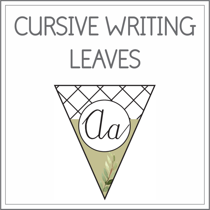 Cursive writing flags - leaves