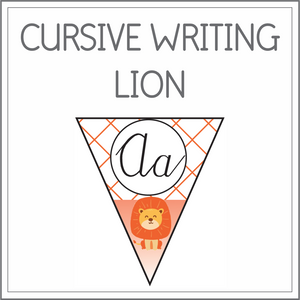 Cursive writing flags - lion