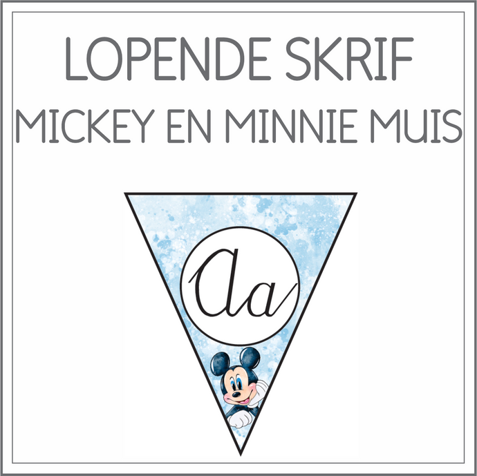 Lopende skrif vlaggies - Mickey en Minnie Muis