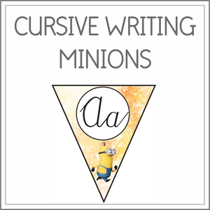 Cursive writing flags - Minions
