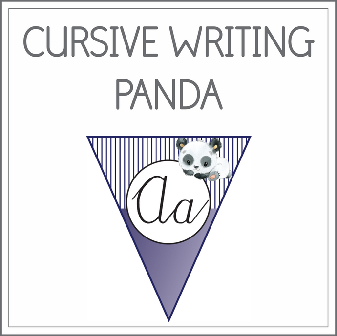 Cursive writing flags - panda bears