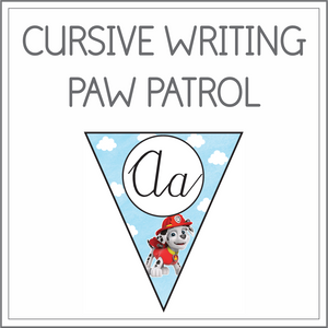 Cursive writing flags - Paw Patrol