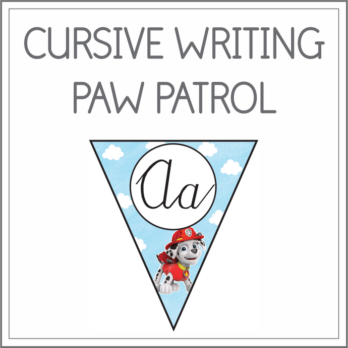 Cursive writing flags - Paw Patrol