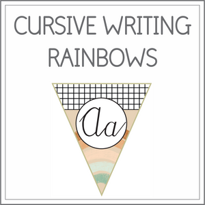 Cursive writing flags - rainbows