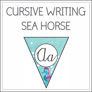 Cursive writing flags - Sea horse