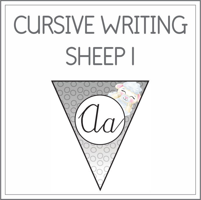Cursive writing flags - sheep 1