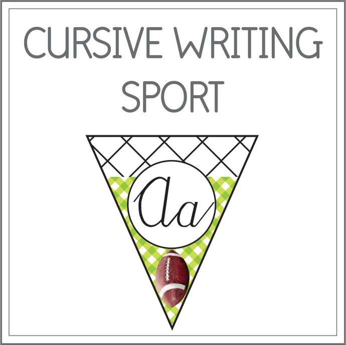 Cursive writing flags - sport