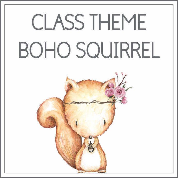 Class theme - boho squirrels