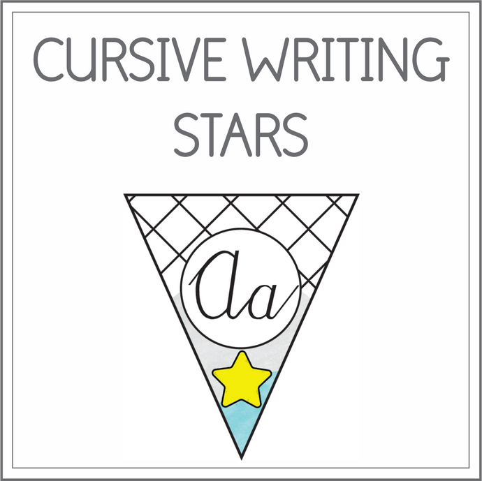 Cursive writing flags - Stars