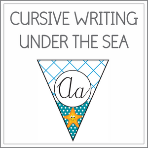 Cursive writing flags - under the sea